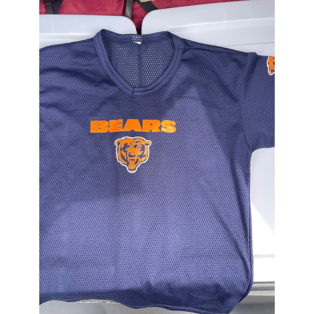 Chicago Bears Mesh Jersey Navy Blue Orange V-Neck Unisex Small Medium NFL Gear